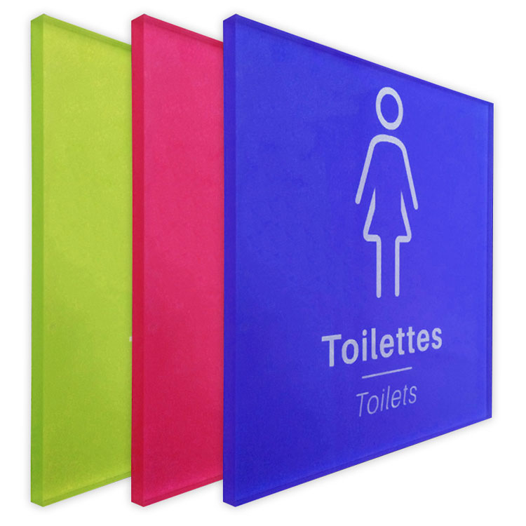 Plaque de porte couleur toilettes a personnaliser