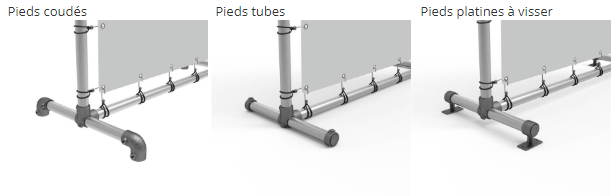 Pieds pour structure tubulaire acier